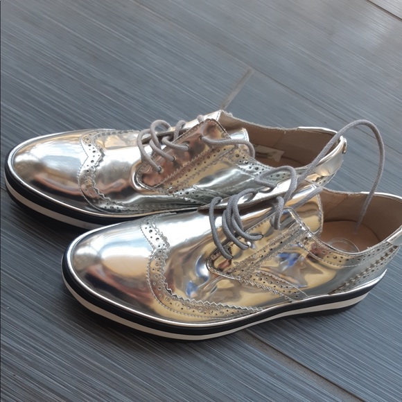 The Wishbone mirror leather oxford platform - Picture 4 of 4